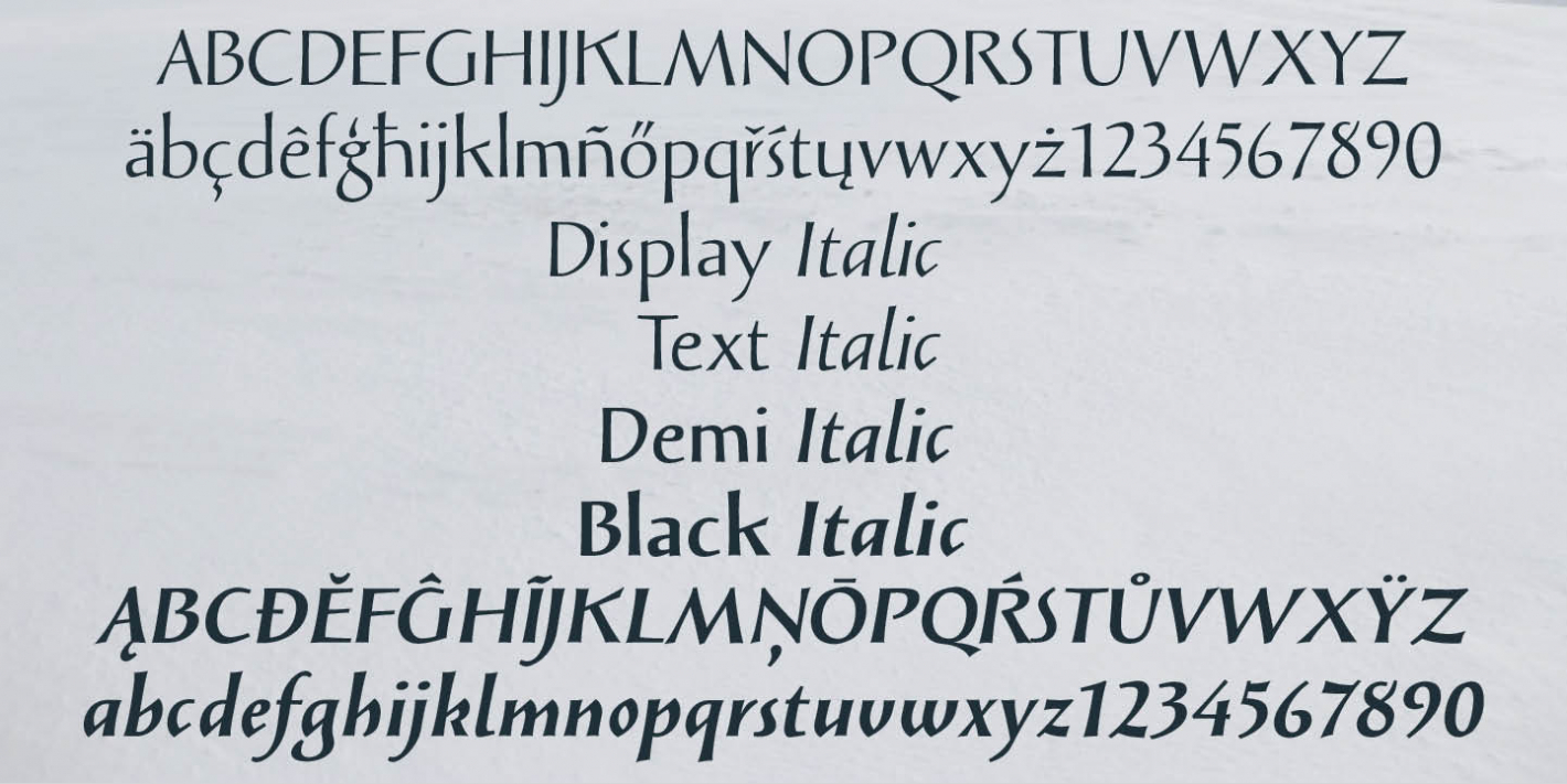 Ejemplo de fuente Solveig Demi Bold Italic